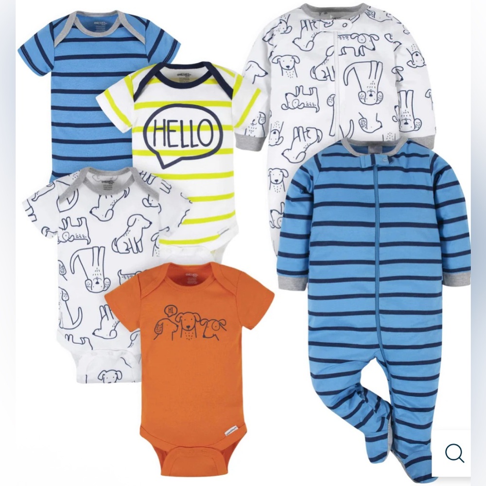 Blue and Orange Onesies and Footies